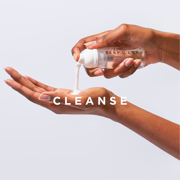 1. Cleanse the whole eye area or remove any eye makeup