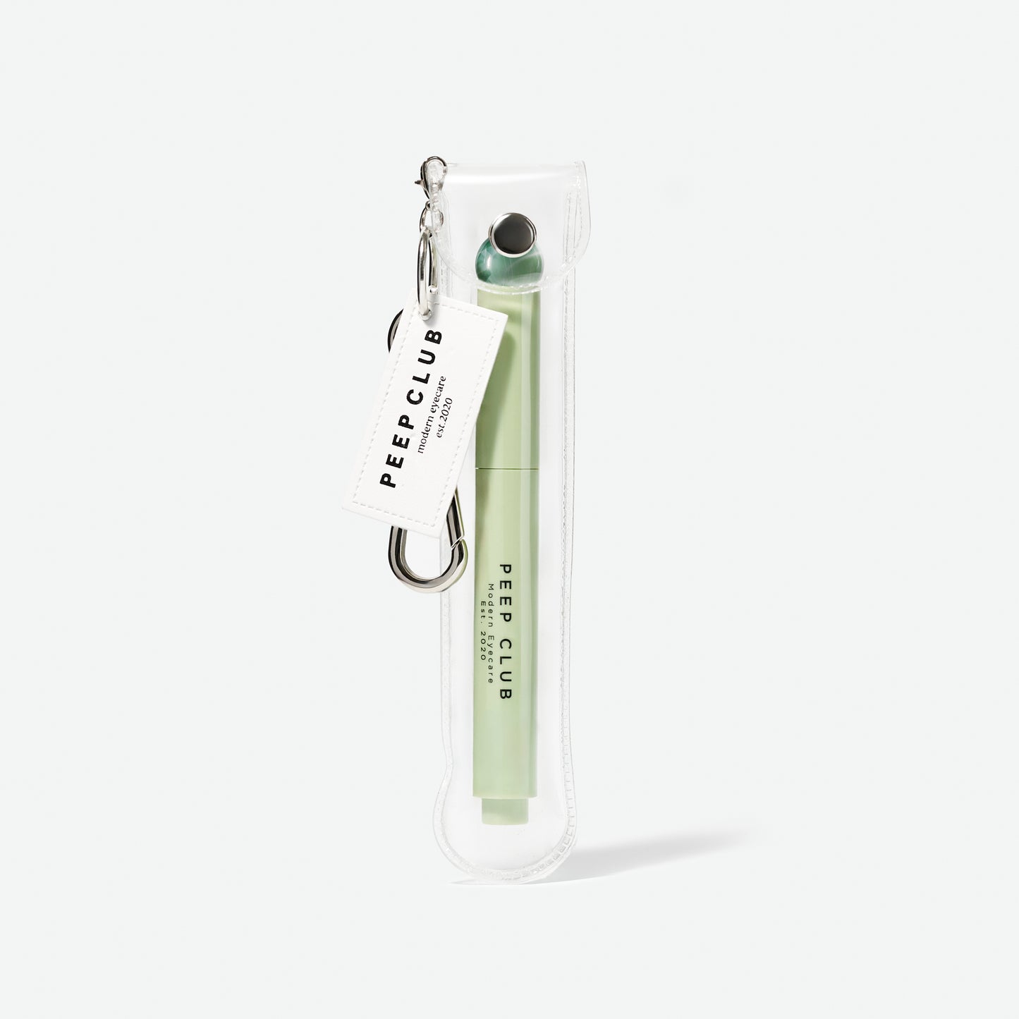 Peep Club Lidstick™ balm stick in its clip-on keyring pouch