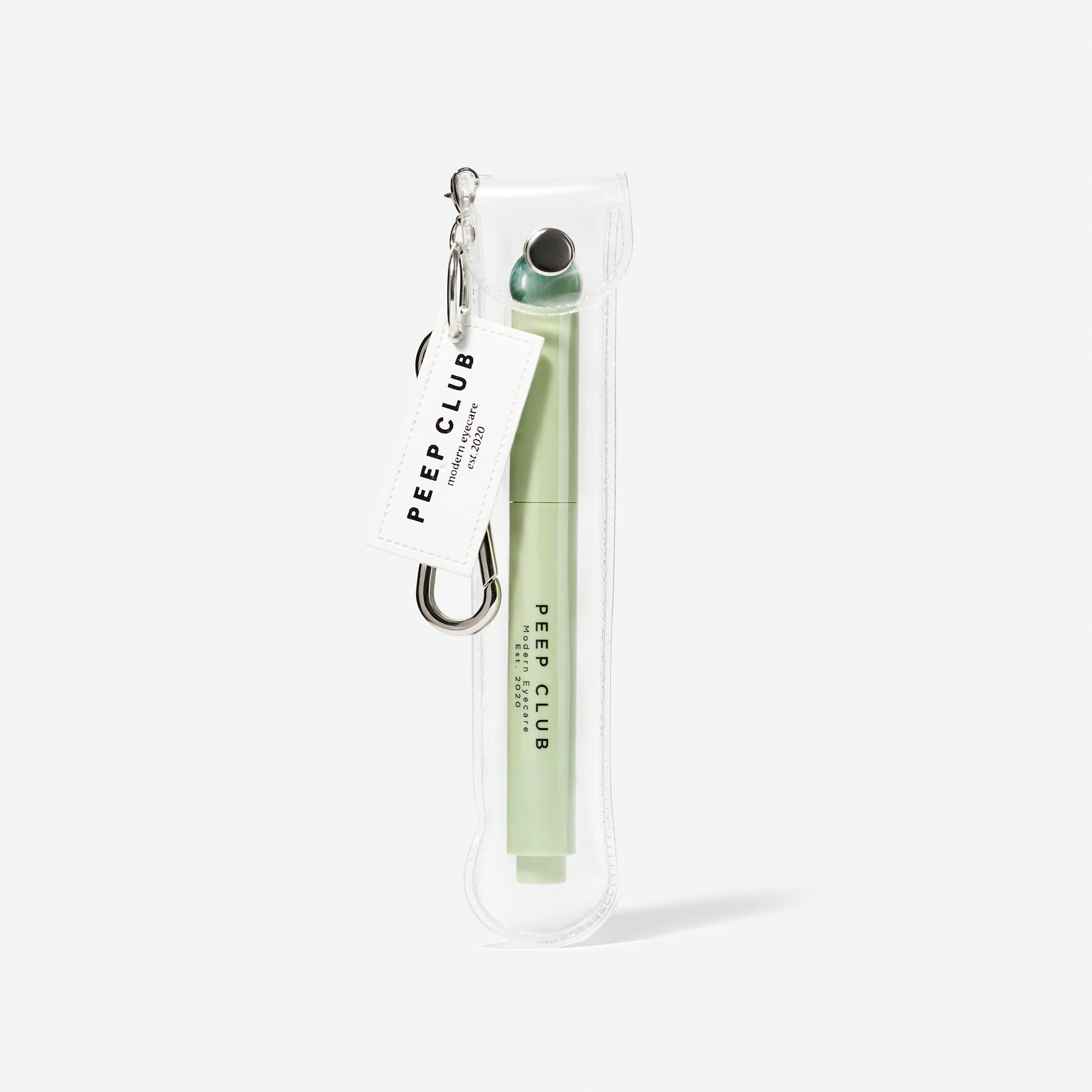 Peep Club Lidstick™ balm stick in its clip-on keyring pouch