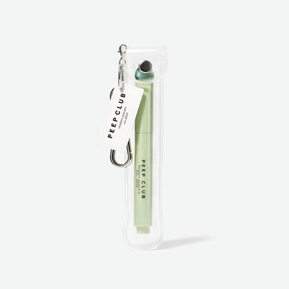 Peep Club Lidstick™ balm stick in its clip-on keyring pouch